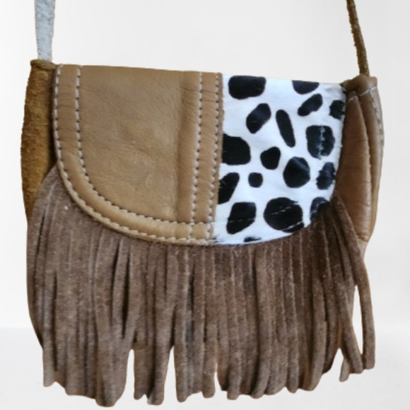 Suede/Leather Small Bag/Wallet with Hair on Cowhide - Picture 2 of 16